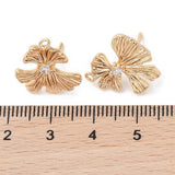 Blad Ørestikker Med Zirkonia – 18K Forgyldt Messing (17x15,5mm) - Uniq Perler - 119093