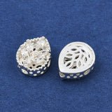 Blatt-Zwischenelement – Langlebiges versilbertes Messing mit kubischen Zirkonia (12x10x6mm)