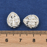 Blatt-Zwischenelement – Langlebiges versilbertes Messing mit kubischen Zirkonia (12x10x6mm)