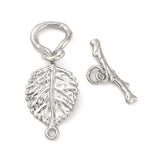 Blad Toggle Lås, Platin Belagt Messing, 33x15x7,5mm - Uniq Perler - 113247