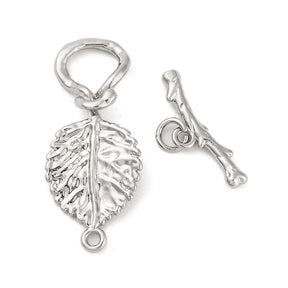 Blatt Toggle Verschluss, vergoldetes Messing, 33x15x7,5mm - Uniq Perler - 113247