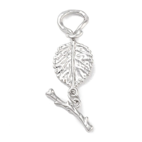 Blad Toggle Lås, Platin Belagt Messing, 33x15x7,5mm - Uniq Perler - 113247