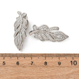Blad Twister Lås Med Zirkonia – Platinbelagt Messing (30x13.5x9.5mm) - Uniq Perler - 119100