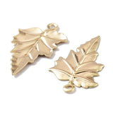 Blad Vedhæng, 18K Forgyldt, 23x14mm, 4 stk - Uniq Perler - 112709
