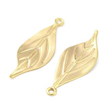 Blad Vedhæng, 18K Forgyldt, 30x10mm, 2 stk. - Uniq Perler - 112859
