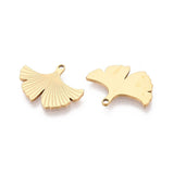 Blad Vedhæng – 18K Forgyldt vandfast Stål (17mm) - Uniq Perler - 117785