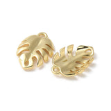 Blad Vedhæng, 18K Langtidsholdbar Forgyldt, 14,5x10mm, 2 stk - Uniq Perler - 477435