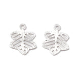 Blad Vedhæng, Forsølvet Med Sterling Sølv, 4 Stk - Uniq Perler - 35787556