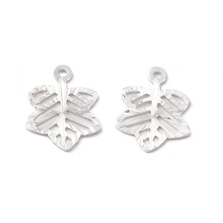 Blad Vedhæng, Forsølvet Med Sterling Sølv, 4 Stk - Uniq Perler - 35787556