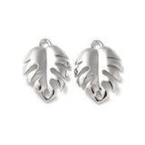 Blad Vedhæng, Langtidsholdbar Platin Belagt, (14,5x10mm), 2 stk - Uniq Perler - 805846