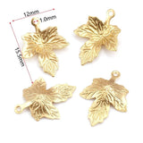Blad Vedhæng Med Mønster, 18K Forgyldt Stål, (6 Stk) - Uniq Perler - 1233337