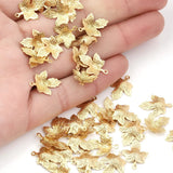 Blad Vedhæng Med Mønster, 18K Forgyldt Stål, (6 Stk) - Uniq Perler - 1233337