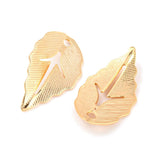 Blad Vedhæng Med Smukt Mønster, (17x10mm, 6 stk.) - Uniq Perler - 111674