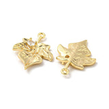 Blad Vedhæng Med Zirkonia, Forgyldt, 20x15mm - Uniq Perler - 111969