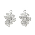 Blad Vedhæng Med Zirkonia – Platinbelagt Messing (20x16x6mm) - Uniq Perler - 122602
