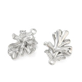 Blad Vedhæng Med Zirkonia – Platinbelagt Messing (20x16x6mm) - Uniq Perler - 122602