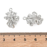 Blad Vedhæng Med Zirkonia – Platinbelagt Messing (20x16x6mm) - Uniq Perler - 122602