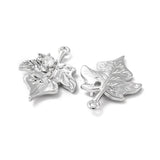 Blad Vedhæng Med Zirkonia Sten, Platinium, 20x15mm - Uniq Perler - 111968