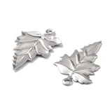 Blad Vedhæng, Platinium, 23x14 mm. 4 stk - Uniq Perler - 112710