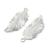 Blad Vedhæng, Platinium Belagt, 32x12mm - Uniq Perler - 1111490364