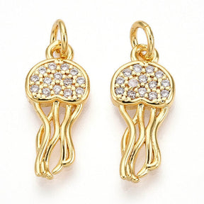 Octopus Pendant, 18K Gold-plated, 18x8mm - Uniq Perler - 751842