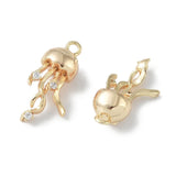 Blæksprutte Vedhæng Med Zirkonia Sten, 18K Forgyldt, 17x9x5mm - Uniq Perler - 113368