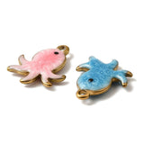 Blæksprutte Vedhæng – Mixede Farver, Forgyldt (10,5x12,5mm) 8 stk - Uniq Perler - 115735