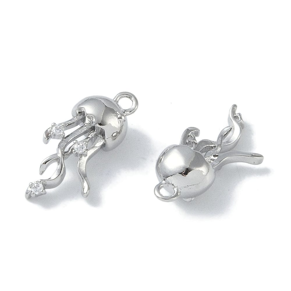 Blæksprutte vedhæng, zirkonia sten, str. 17x9x5 mm - Uniq Perler - 113369