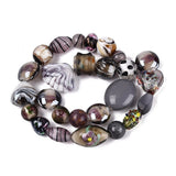 Blandede Håndlavede Lampwork Glasperler – Rosabrun (6-37mm) - Uniq Perler - 125804