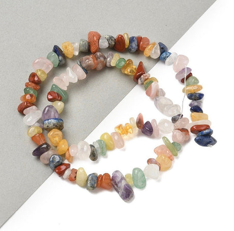 Blandede Naturstens Perler – Chips, Chakra (7x4x2mm) - Uniq Perler - 122495