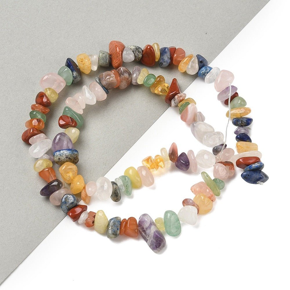 Blandede Naturstens Perler – Chips, Chakra (7x4x2mm) - Uniq Perler - 122495