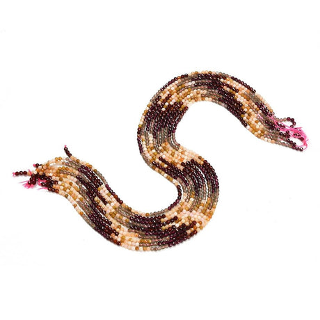 Blandede Naturstens Perler – Gul Opal, Granat og Apatit, Facetterede (3mm) - Uniq Perler - 123846