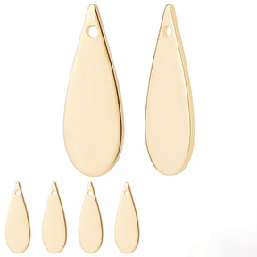 Plain Brass Drop, 18K Gold-plated, 19x7mm, 1 Pc - Uniq Perler - 0000014702