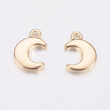 Blankt Måne Vedhæng, 18K Langtidsholdbar Forgyldt, 7,5x5mm, 2 Stk - Uniq Perler - 114131