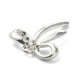 Blankt Sløjfe Vedhæng Med Rhinsten, Platiniums Farvet, 26x20mm - Uniq Perler - 111396