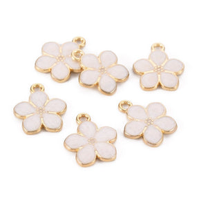 Flower Pendant with Enamel – (17x14.5mm) 8 pcs. - Uniq Perler - 