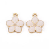 Blomst Anheng med emalje – (17x14,5mm) 8 stk. - Uniq Perler - 