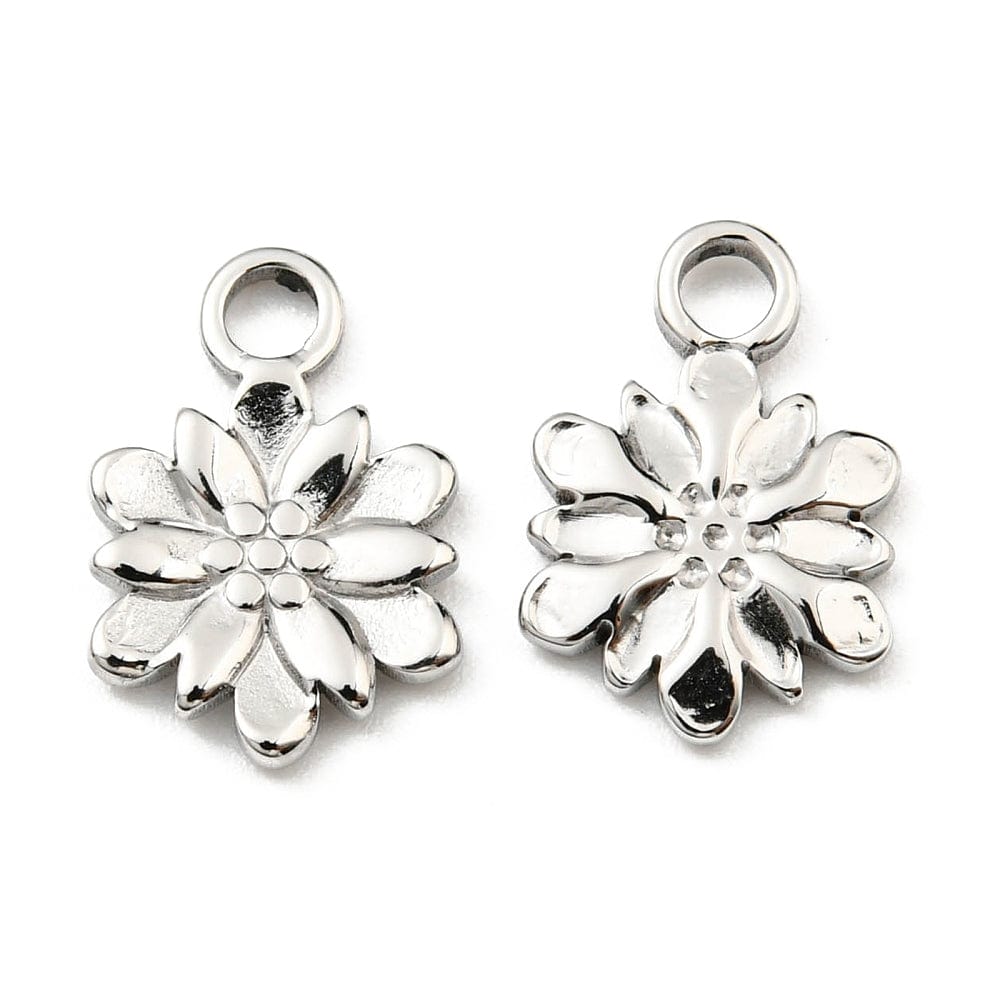 Blomst Vedhæng, Stål Str. (12,5x8,5 mm) - Uniq Perler - 1111490025