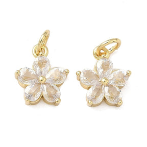 Blomst Vedhæng – Zirkonia 16K Forgyldt (11.5mm) - Uniq Perler - 117652