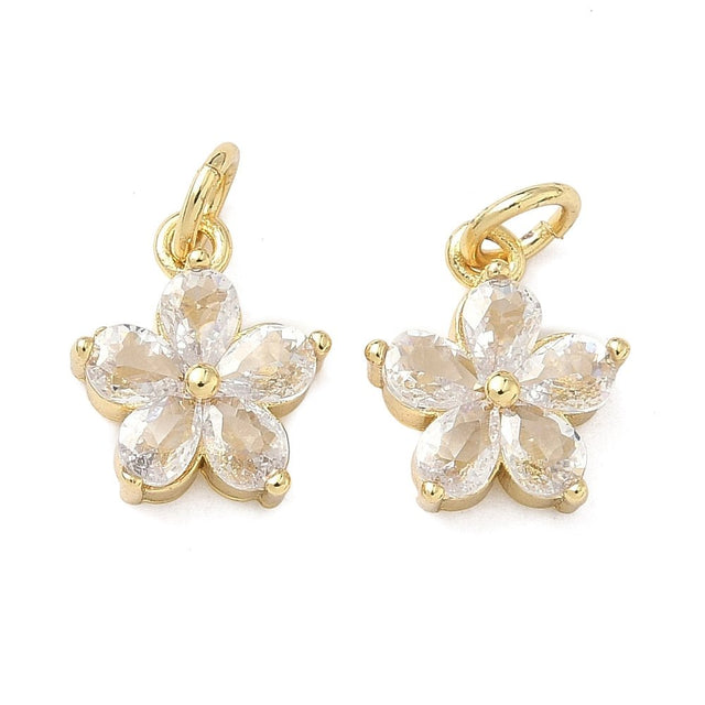 Blomst Vedhæng – Zirkonia 16K Forgyldt (11.5mm) - Uniq Perler - 117652