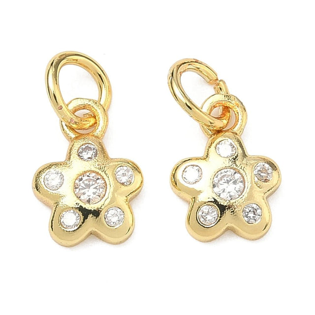 Blomst Vedhæng – Zirkonia Forgyldt Langtidsholdbar (9.5mm) - Uniq Perler - 117699