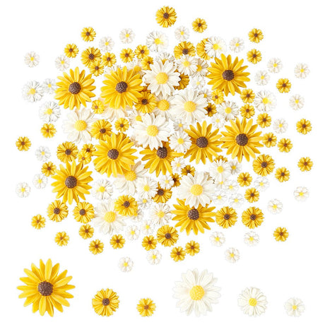 Blomster Cabochons – Resin, Farve Mix (9~26x2.5~7mm) - Uniq Perler - 118585