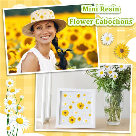Blomster Cabochons – Resin, Farve Mix (9~26x2.5~7mm) - Uniq Perler - 118585