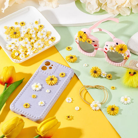 Blomster Cabochons – Resin, Farve Mix (9~26x2.5~7mm) - Uniq Perler - 118585