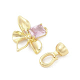 Blomster Fold Over Lås Med Zirkonia Sten, Forgyldt, 32mm - Uniq Perler - 114501