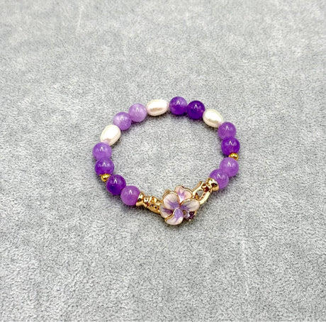 Blomster Fold Over Lås Med Zirkonia Sten, Forgyldt, 32mm - Uniq Perler - 114501