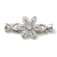 Blomster Fold Over Lås Med Zirkonia Sten, Platin, 34mm - Uniq Perler - 660822