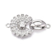 Blomster Foldelås Med Zirkonia – Platinbelagt Messing (27mm) - Uniq Perler - 121501