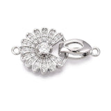 Blomster Foldelås Med Zirkonia – Platinbelagt Messing (27mm) - Uniq Perler - 121501