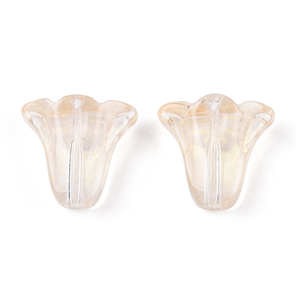 Blomster Glasperler - Klar (10x11x5,5mm) 10 Stk - Uniq Perler - 115877